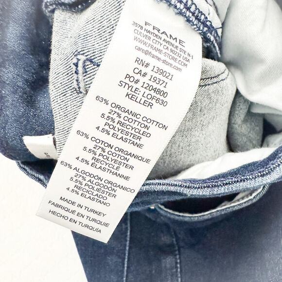 Frame Le One Flare Keller Dark Wash Denim Jeans Wide Leg Zip Fly Size 1 (26) - Picture 7 of 8